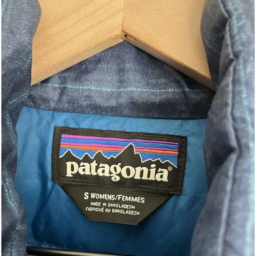 Patagonia Women's S Down Sweater Puffer Jacket 84683 - Blue Stripe - Picture 5 of 9